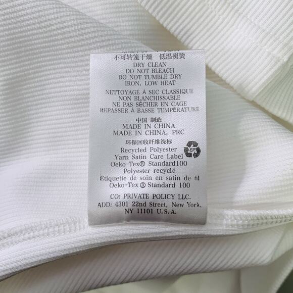 PRIVATE POLICY Size S Ball Chain White Cotton Blend Ribbed Tank Casual Top - Picture 8 of 8